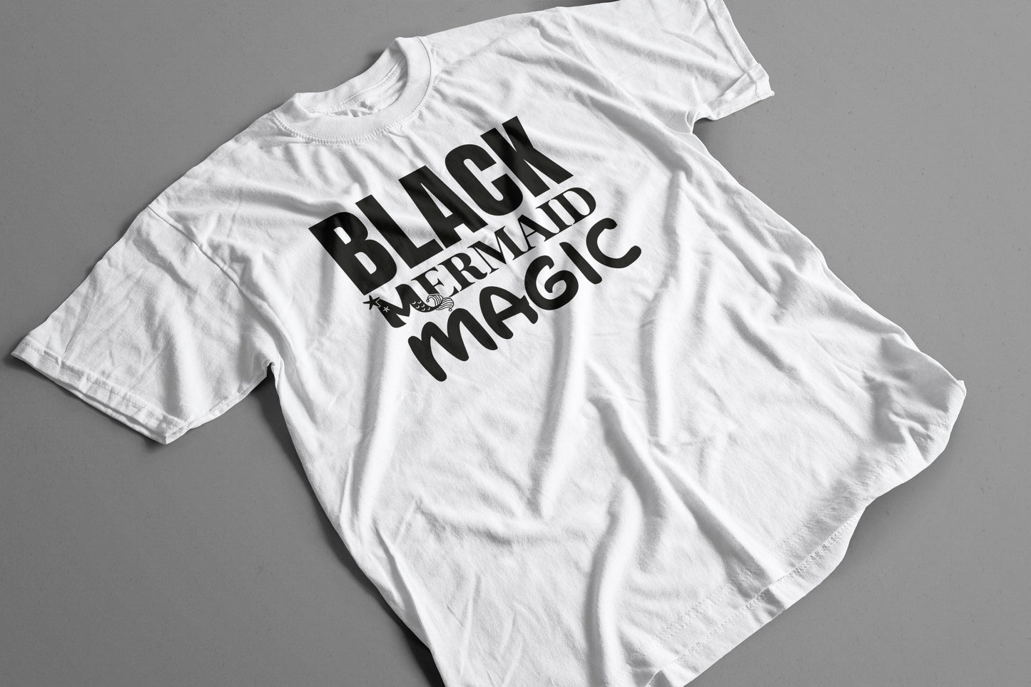 Blacknificent Printed Tee Black Mermaid Magic Tee