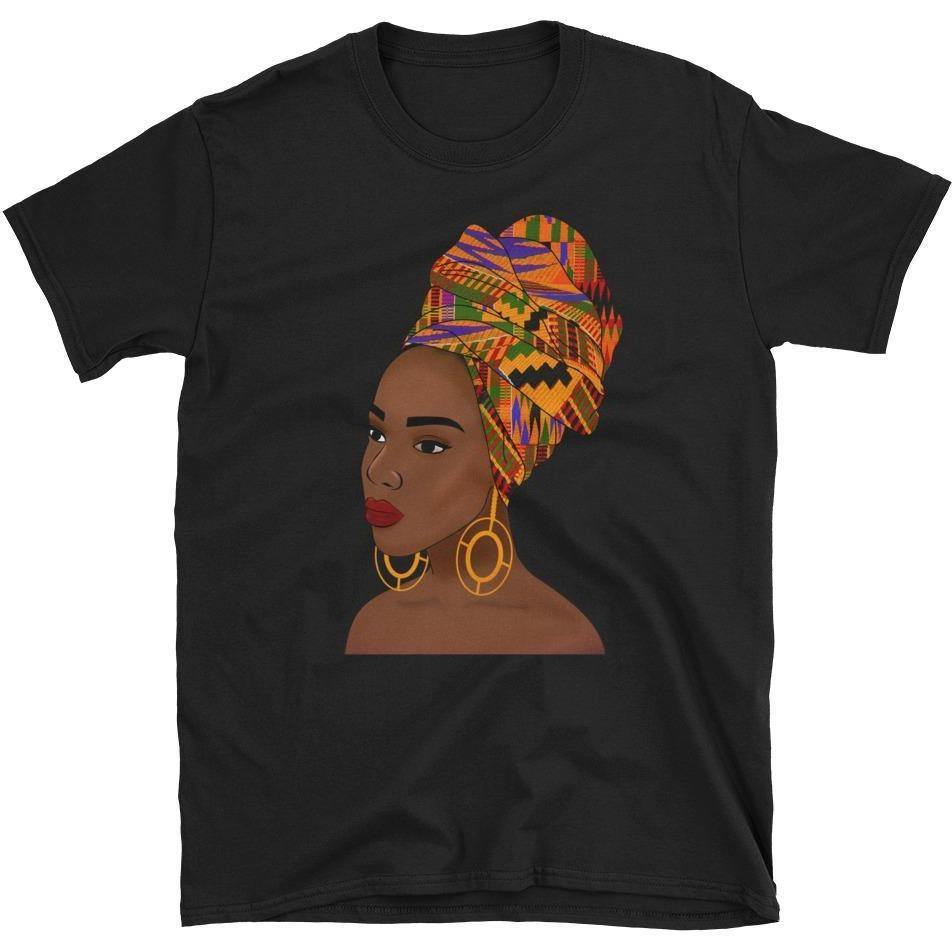 Blacknificent Printed Tee Black / S Kente Queen - Short Sleeve Unisex Tee