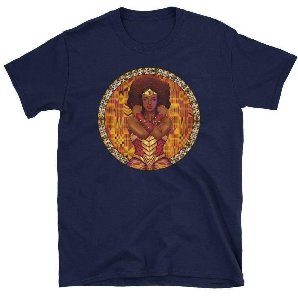 Blacknificent Printed Tee Navy / S AMARA African Warrior Princess Unisex Tee