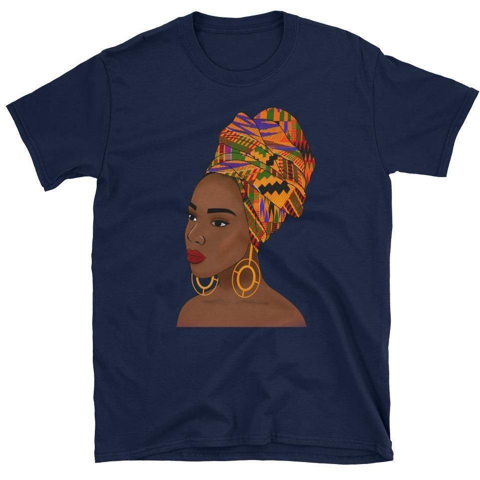 Blacknificent Printed Tee Navy / S Kente Queen - Short Sleeve Unisex Tee