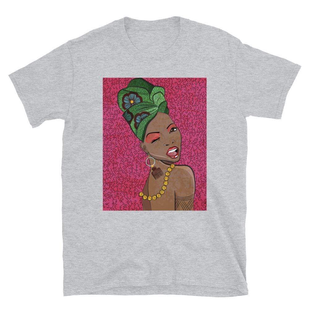Blacknificent Printed Tee Sport Grey / S Afro Pop Hey Queen Unisex Tee