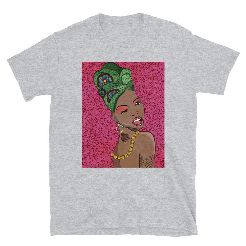 Blacknificent  Printed Tee Sport Grey / S Afro Pop Hey Queen Unisex Tee