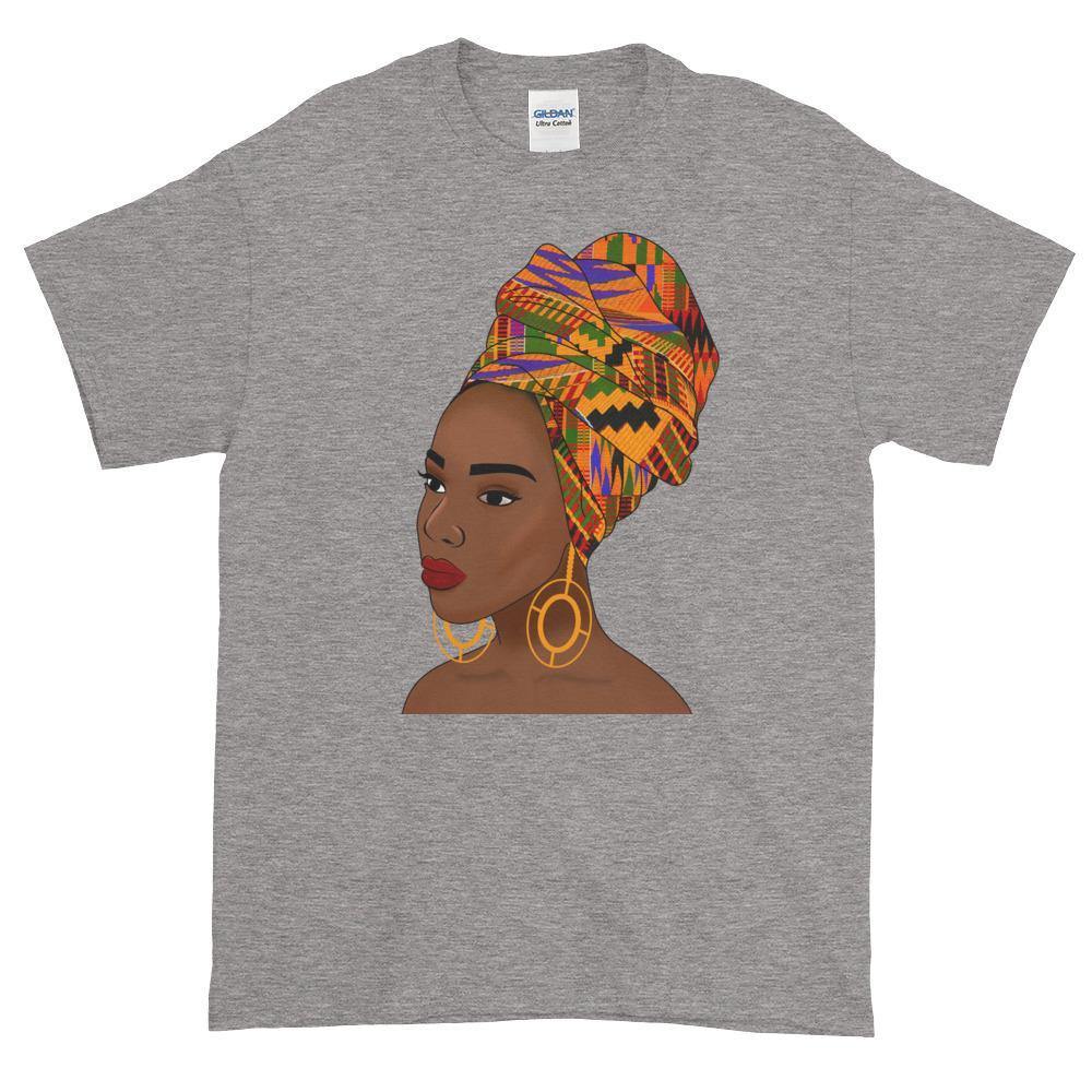 Blacknificent Printed Tee Sport Grey / S Kente Queen Unisex Cotton Tee