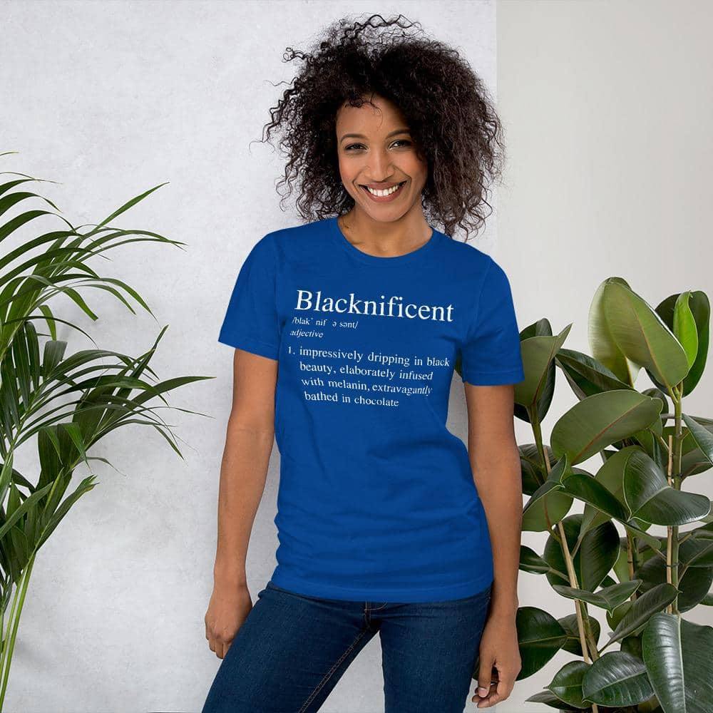 Blacknificent Printed Tee True Royal / S Blacknificent Melanin Popping Unisex Tee