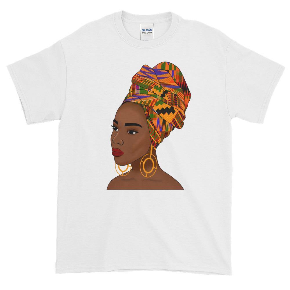 Blacknificent Printed Tee White / S Kente Queen Unisex Cotton Tee