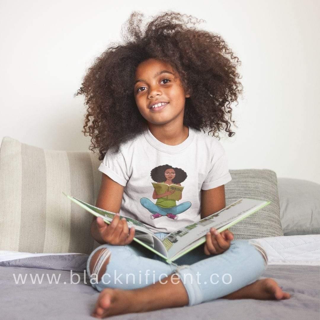 Blacknificent Printed Tee White / S Knowledge is Power Youth Tee