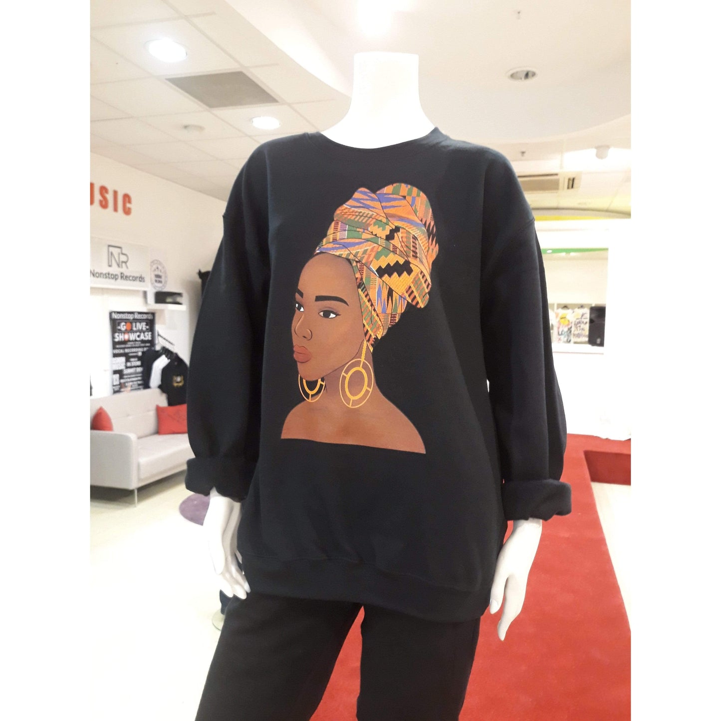 Blacknificent Sweatshirt Kente Queen Sweatshirt