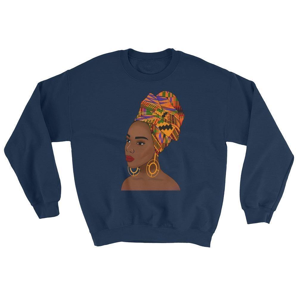 Blacknificent Sweatshirt Navy / S Kente Queen Sweatshirt