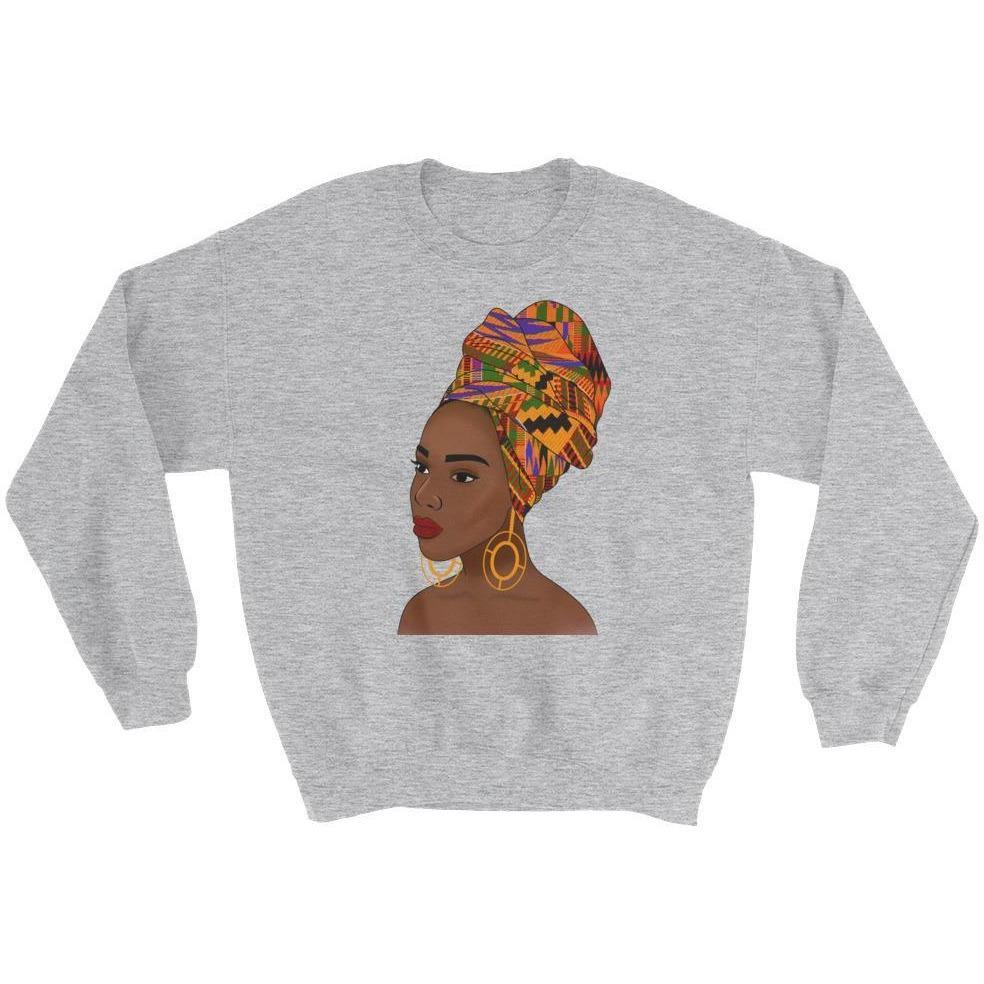 Blacknificent Sweatshirt Sport Grey / S Kente Queen Sweatshirt