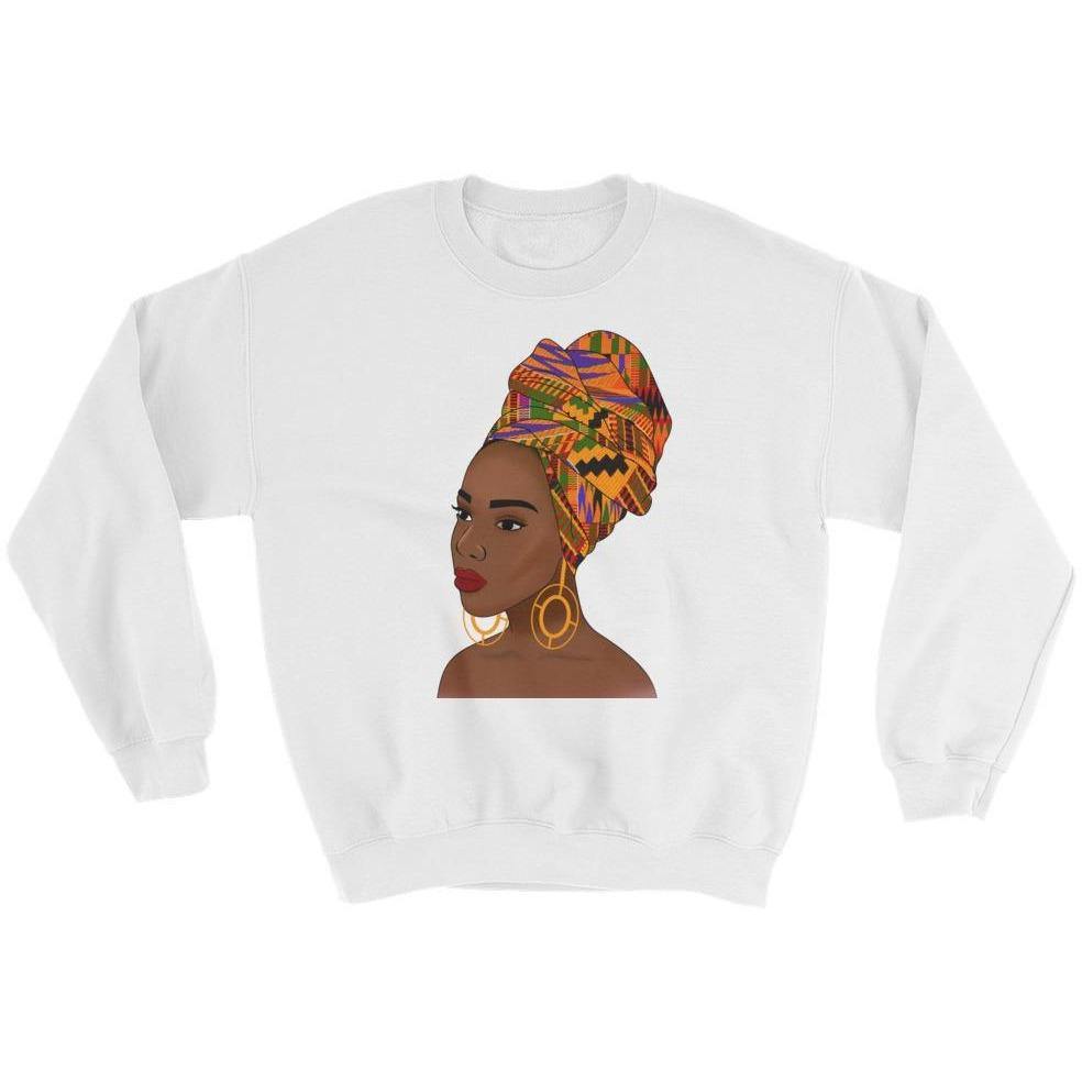 Blacknificent Sweatshirt White / S Kente Queen Sweatshirt