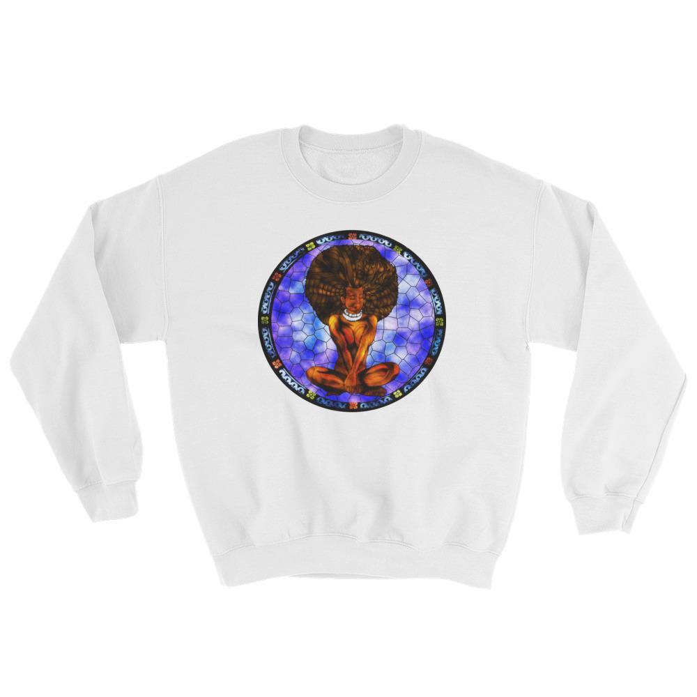 Blacknificent Sweatshirt White / S Stained Glass Divine Goddess Sweatshirt