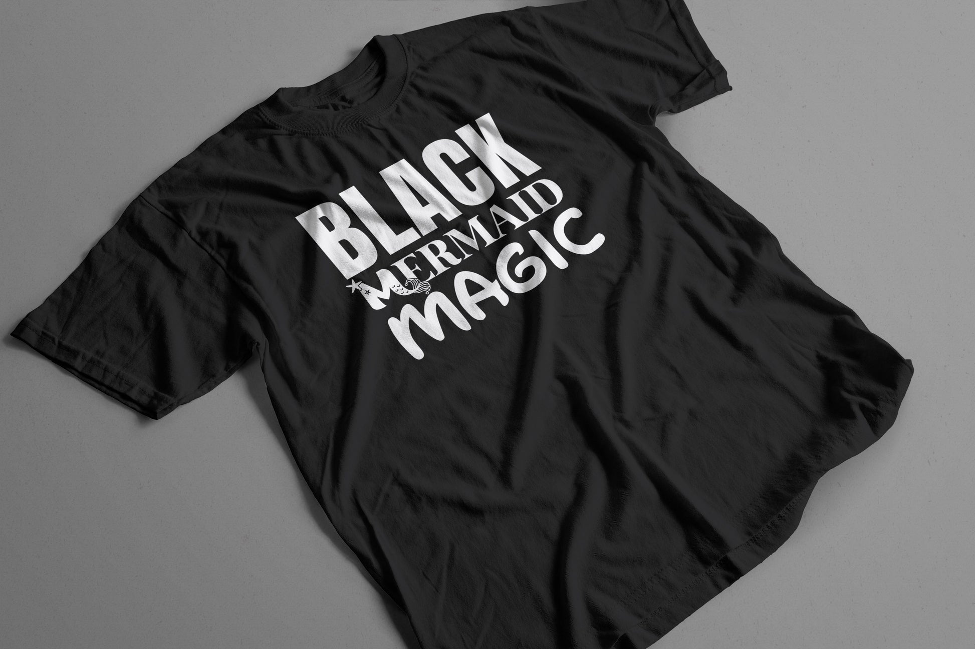 Blacknificent Printed Tee Black Mermaid Magic Tee