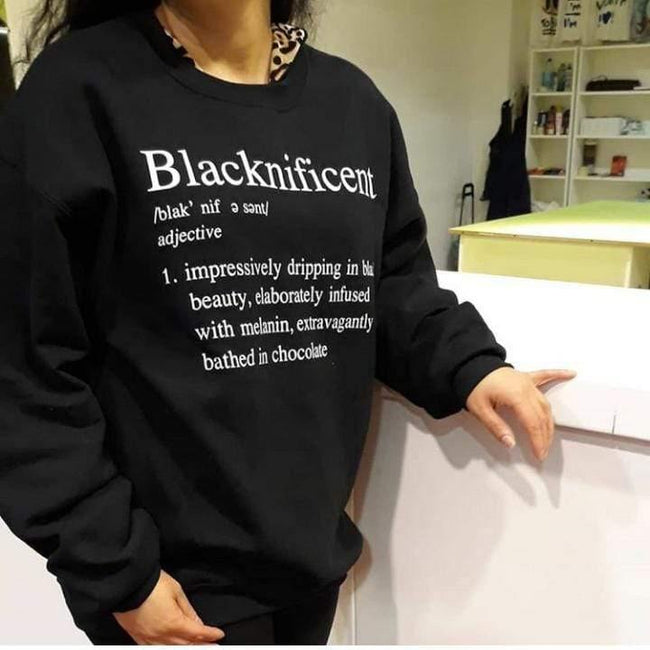 Blacknificent Sweatshirt Black / M Blacknificent- Melanin Poppin Sweatshirt