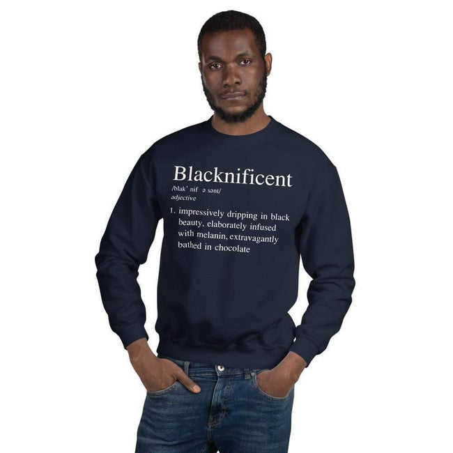 Blacknificent Sweatshirt Navy / S Blacknificent- Melanin Poppin Sweatshirt